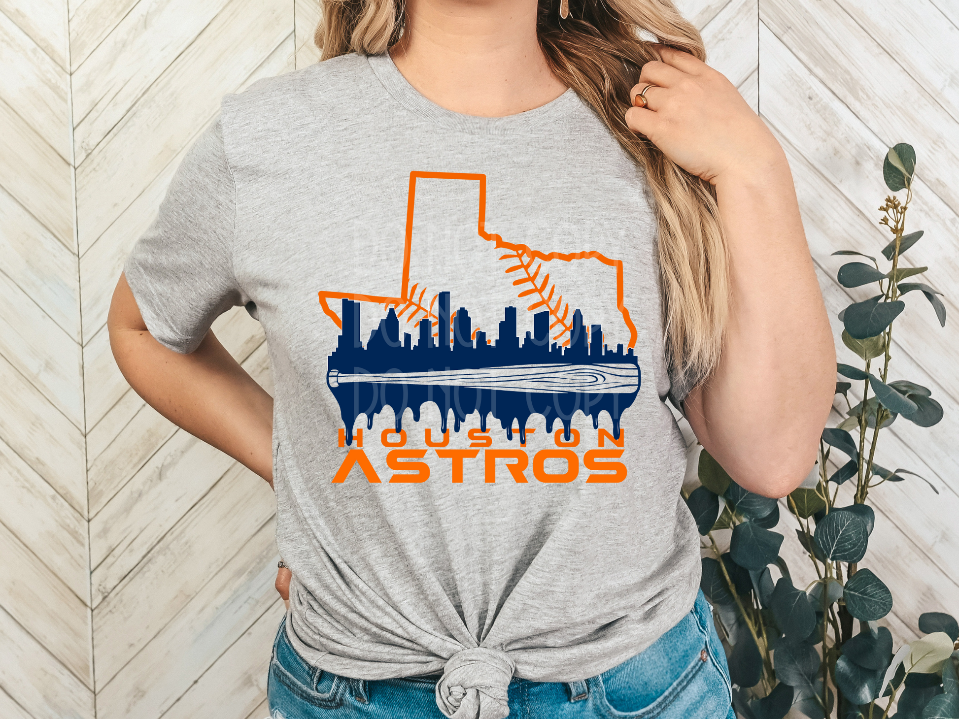 Astros Texas Shape Baseball DTF - Texas Transfers and Designs