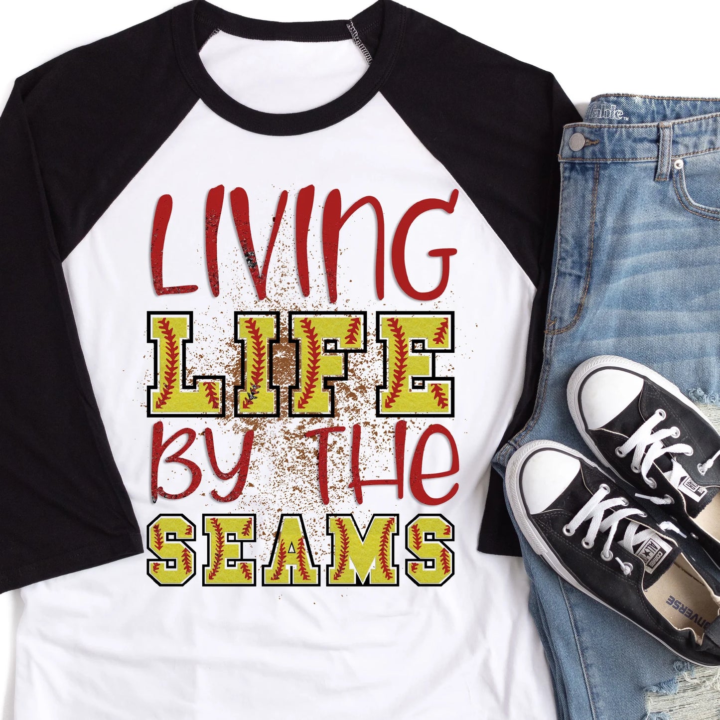 Live Life By The Seams (Softball) DTF - Texas Transfers and Designs