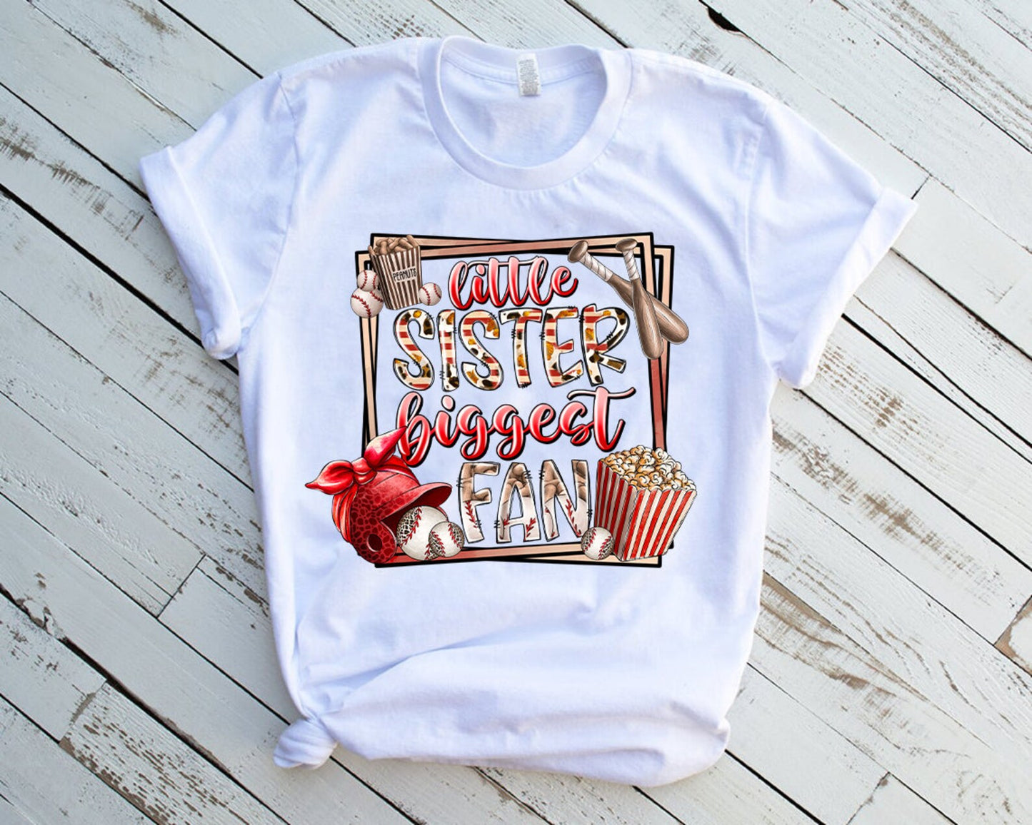 Little Sister Biggest Fan (Baseball) DTF - Texas Transfers and Designs
