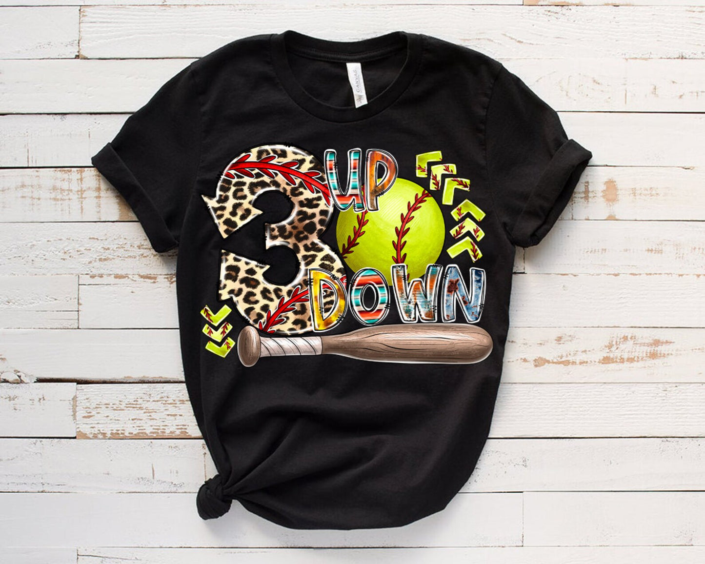 3 Up 3 Down (Softball) DTF - Texas Transfers and Designs