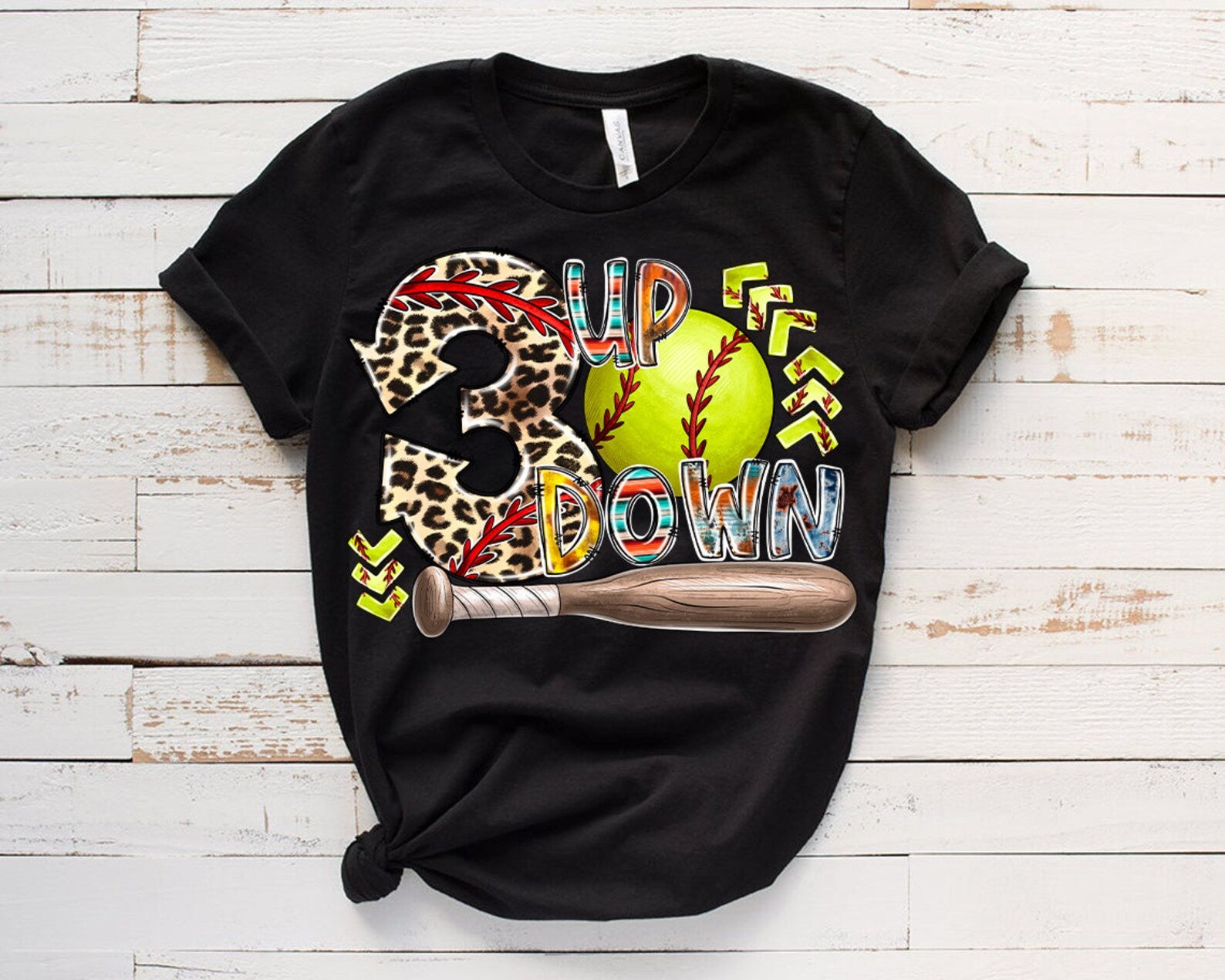 3 Up 3 Down (Softball) DTF - Texas Transfers and Designs