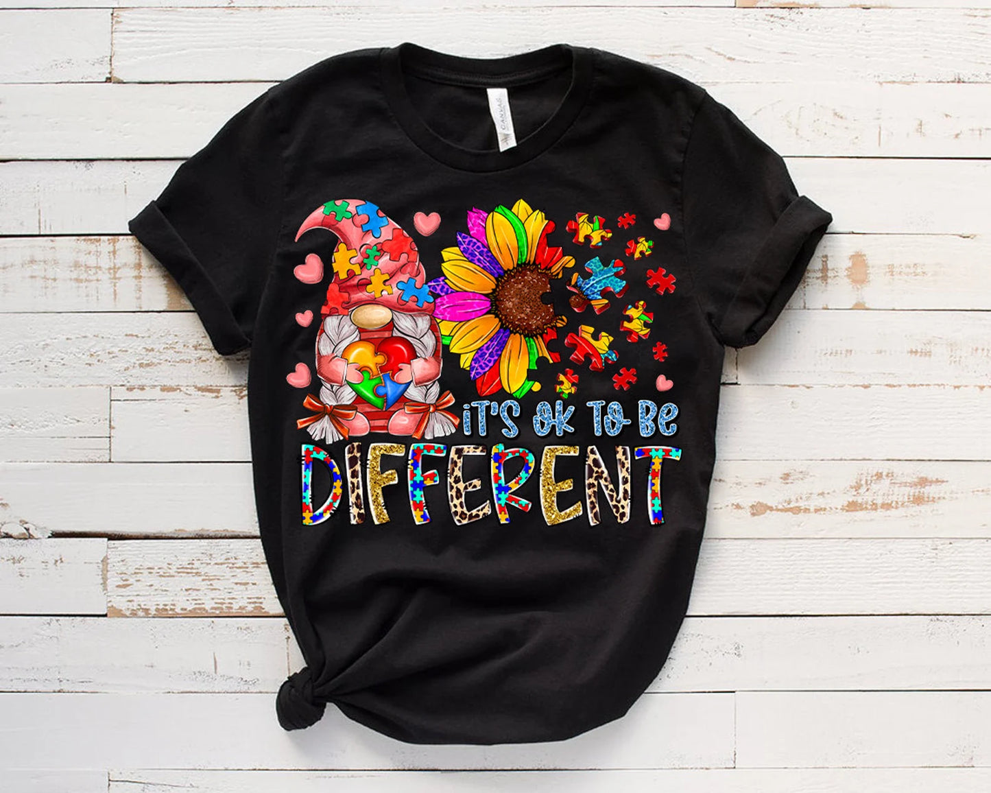 It's Okay to be Different (Sunflower Gnome) DTF - Texas Transfers and Designs