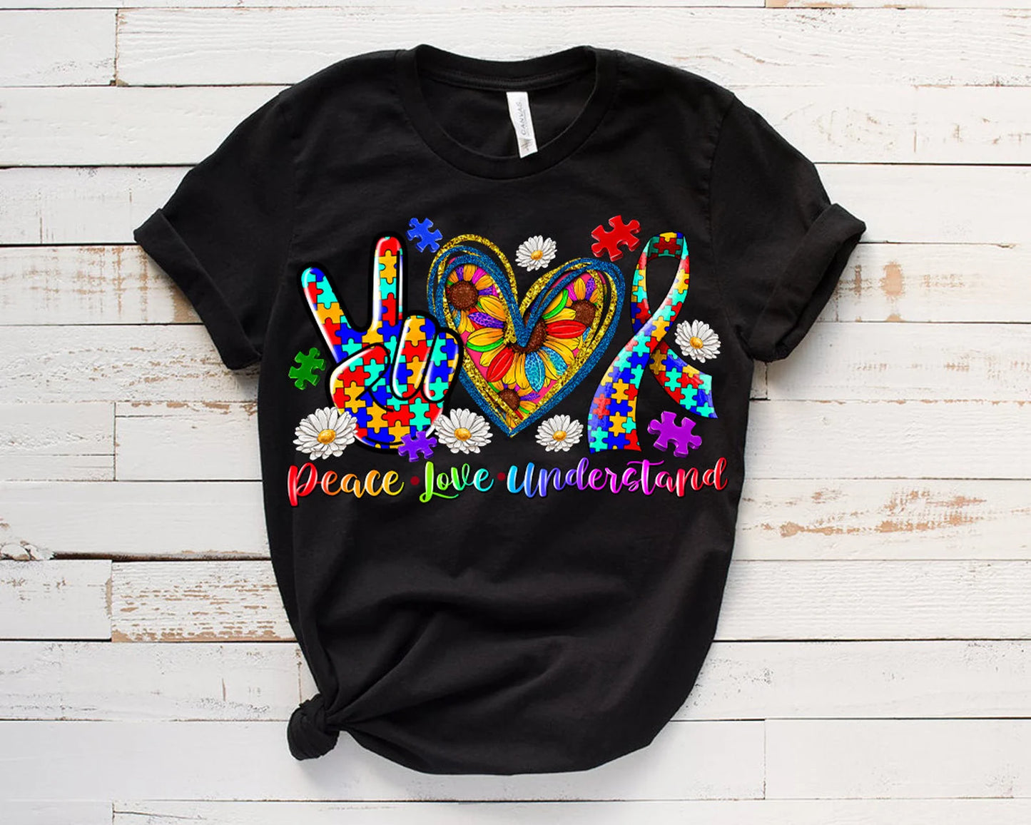 Peace Love Understand (Autism) DTF - Texas Transfers and Designs
