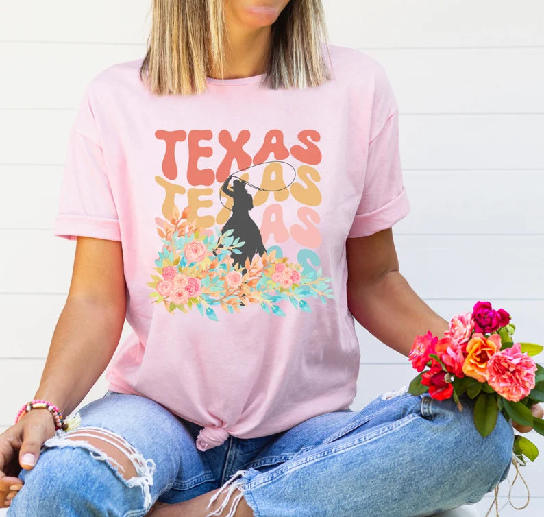 Texas Floral Cowboy DTF - Texas Transfers and Designs