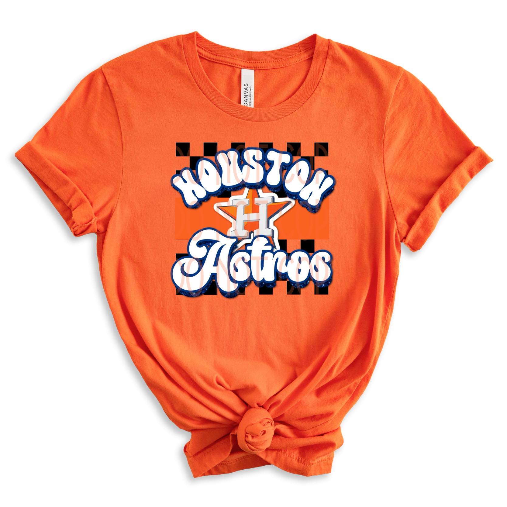 Houston Astros Checkered DTF - Texas Transfers and Designs