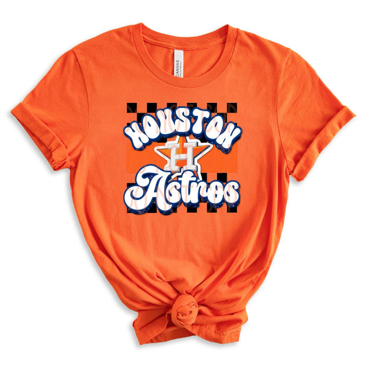 Houston Astros Checkered DTF - Texas Transfers and Designs