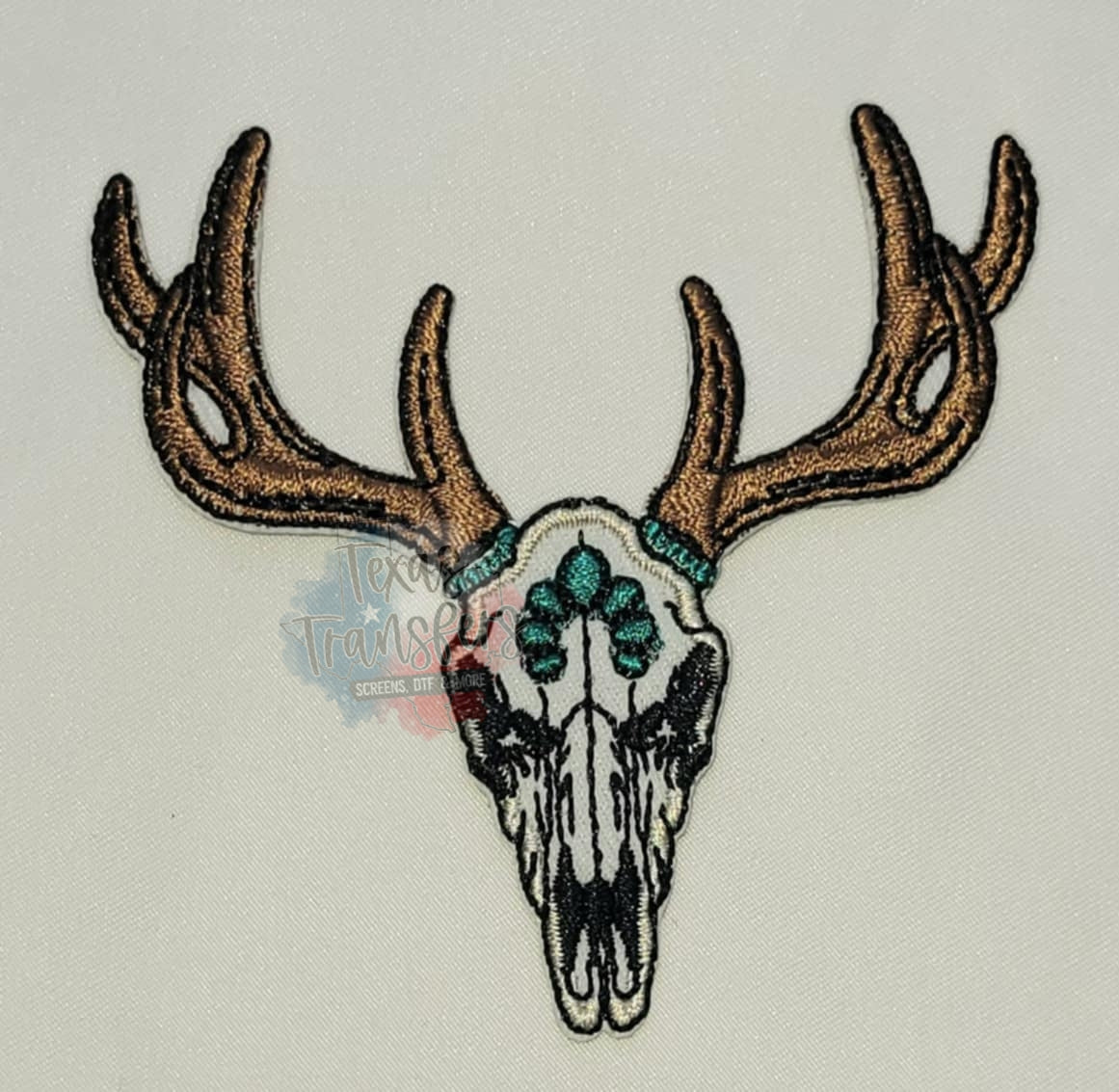 Squash Blossom Skull Iron-On Patch - Texas Transfers and Designs