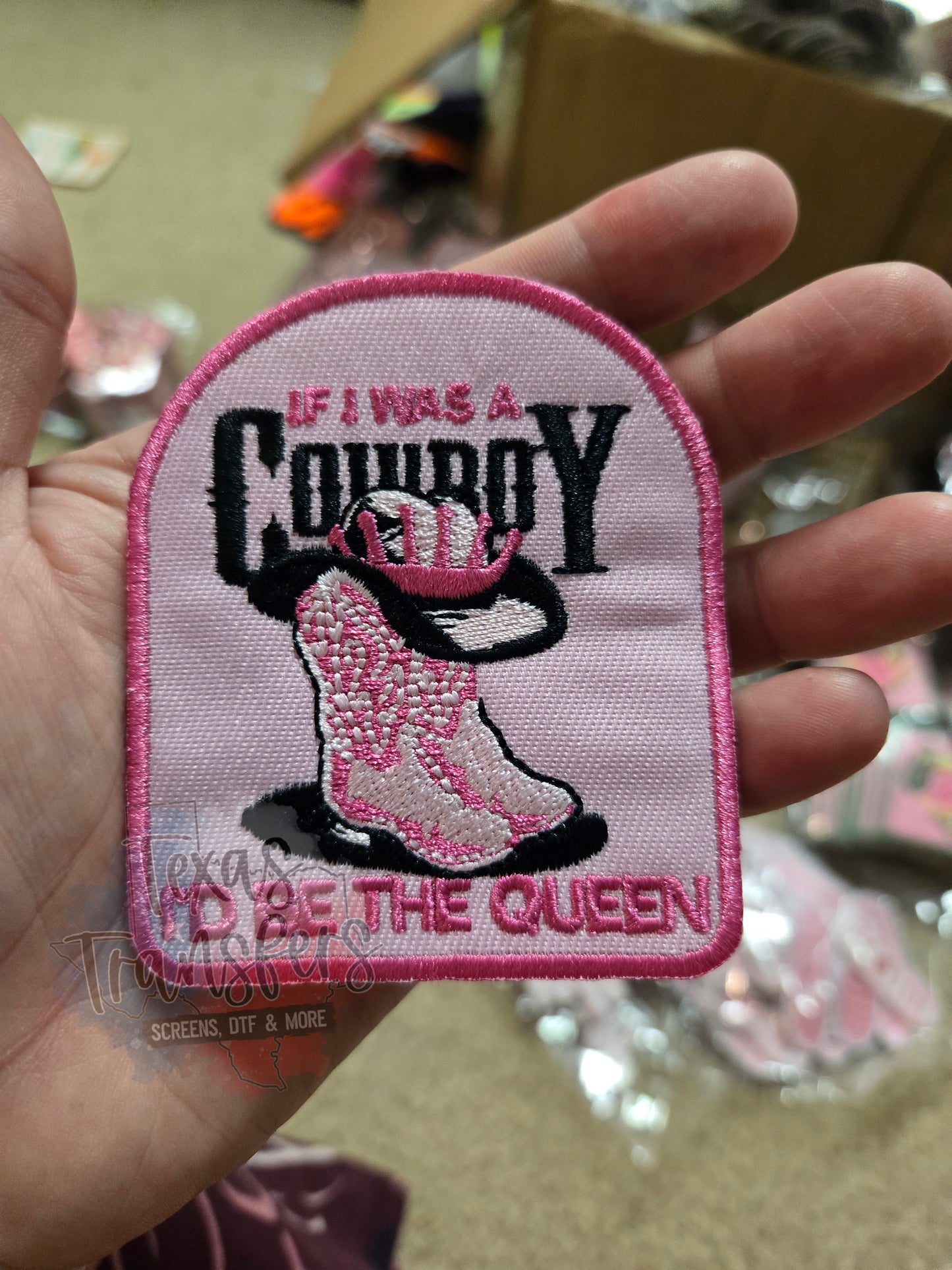 Cowboy/Queen Iron-On Patch - Texas Transfers and Designs