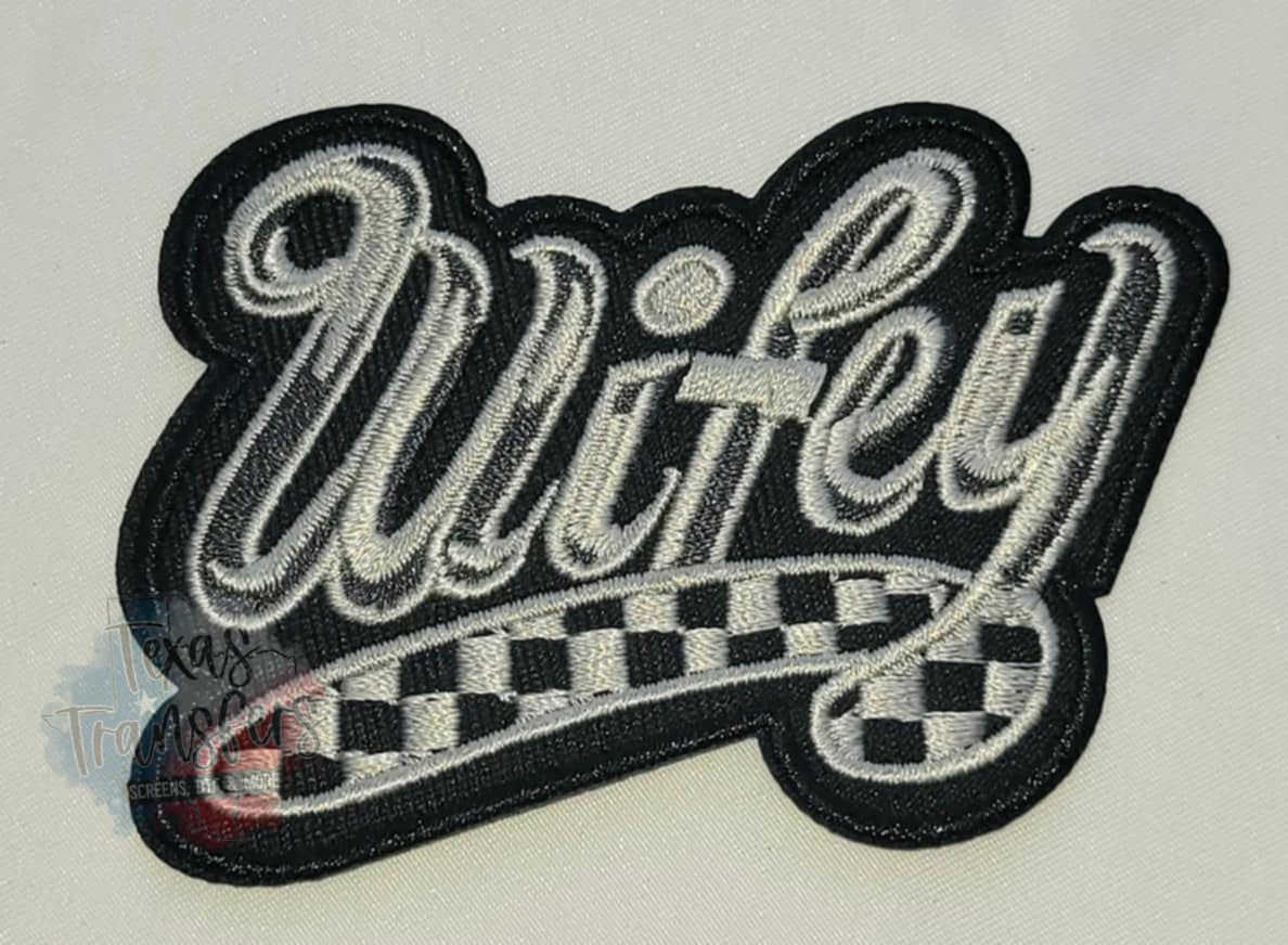 Checker Wifey Iron-On Patch - Texas Transfers and Designs