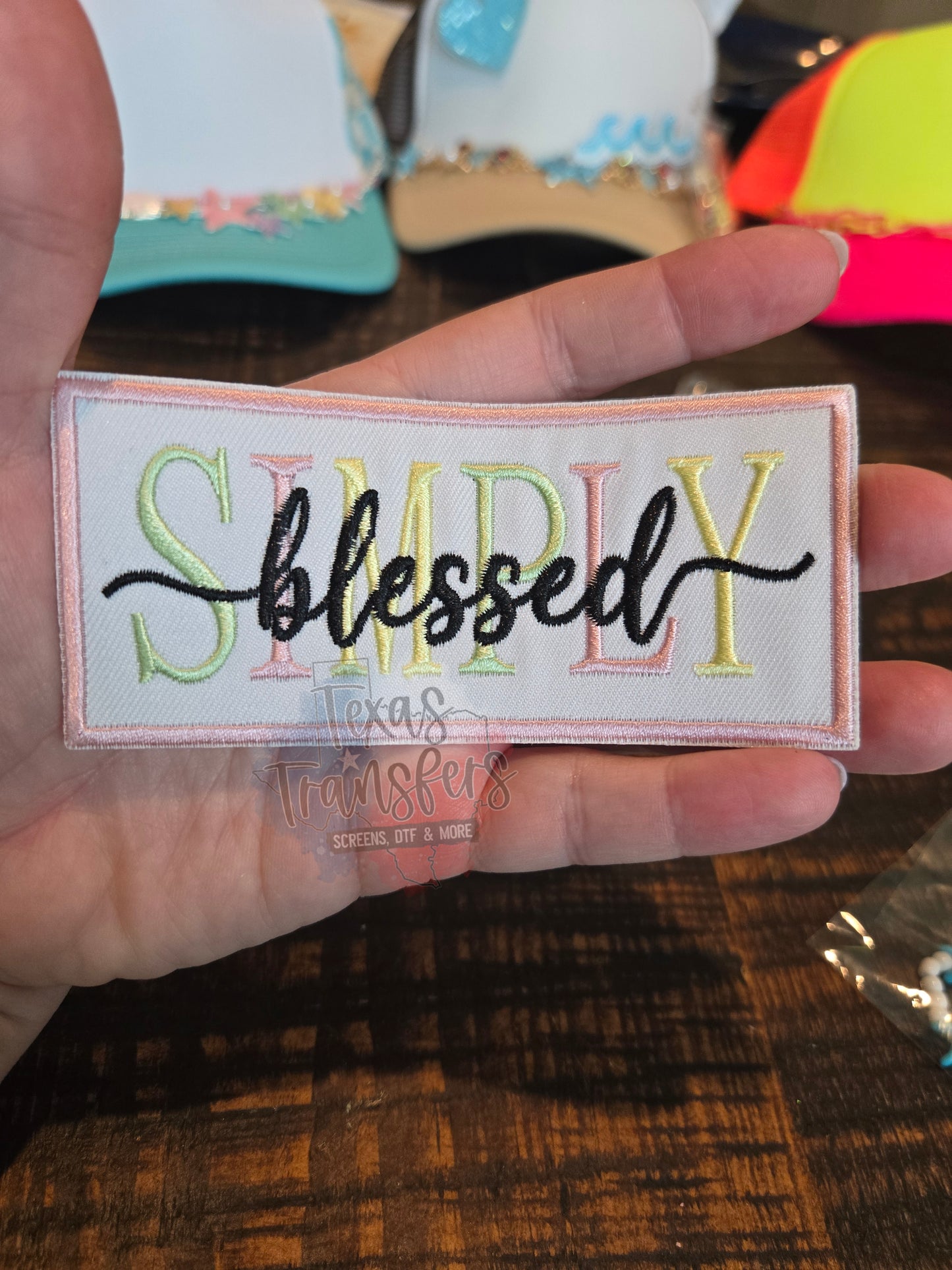 Simply Blessed Iron-On PATCH - Texas Transfers and Designs