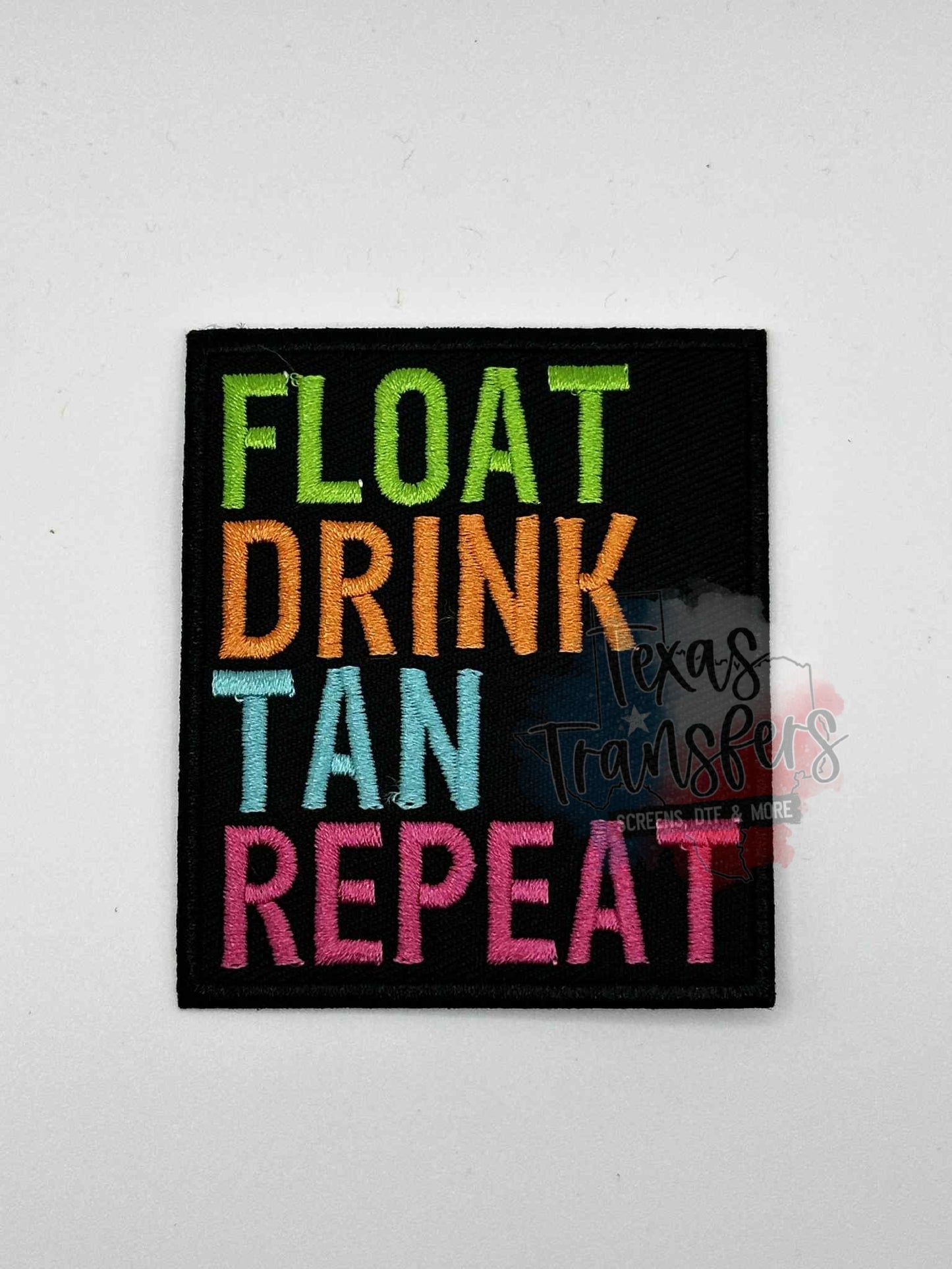 Float Drink Tan Repeat Iron-On PATCH