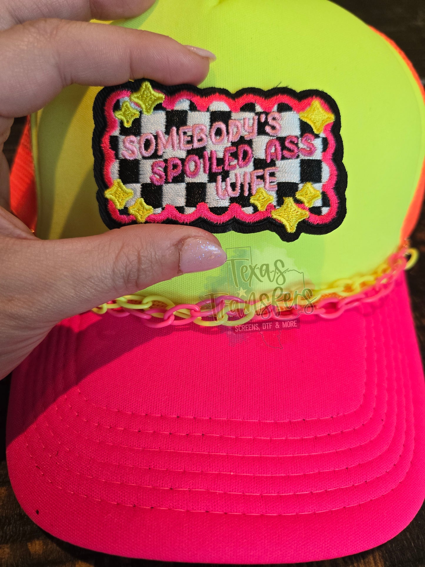 Somebody's Spoiled Ass Wife Iron-On PATCH - Texas Transfers and Designs