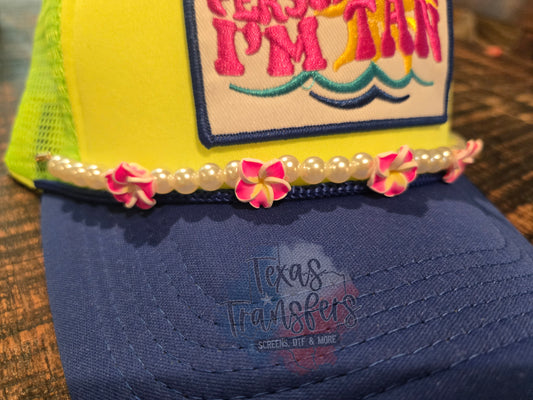 Hibiscus Pearl Pink Hat Chain - Texas Transfers and Designs