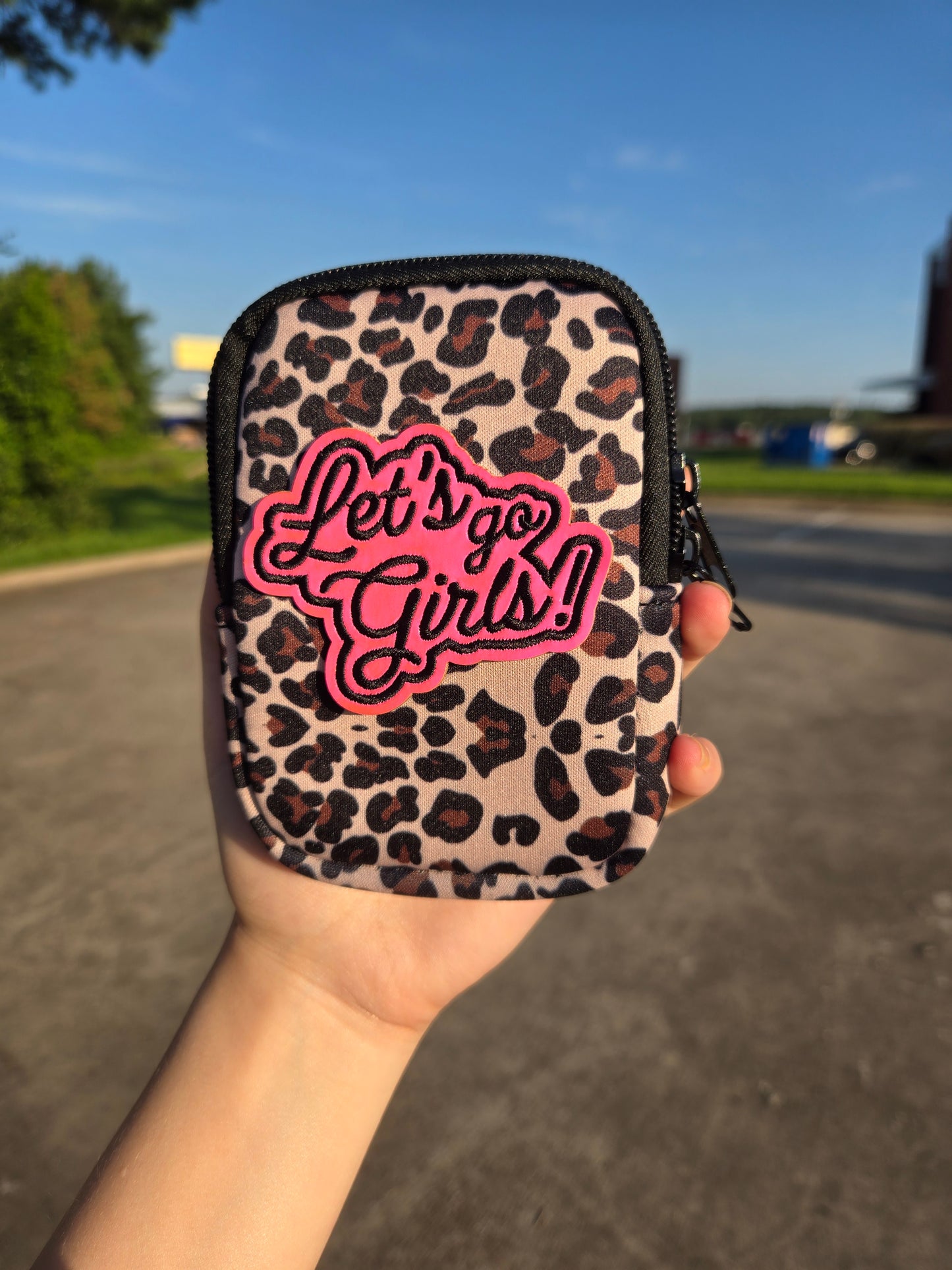Let's Go Girls Hot Pink Holographic Iron-On PATCH - Texas Transfers and Designs