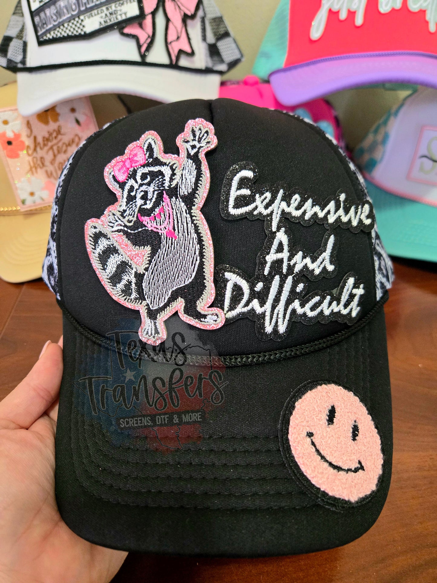 Sasscoon Raccoon Girly Iron-On PATCH - Texas Transfers and Designs