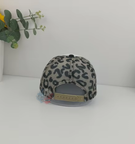 PRE-ORDER Arriving 8/29 Black Brim Leopard Mesh Premium Trucker Hat - Texas Transfers and Designs