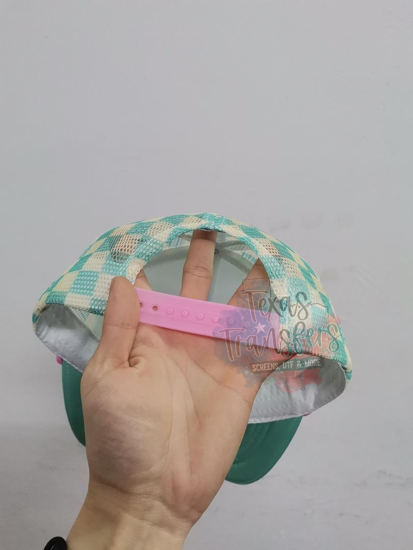 PRE-ORDER Arriving 4/18 Mint/Tan Checker Trucker Hat - Texas Transfers and Designs