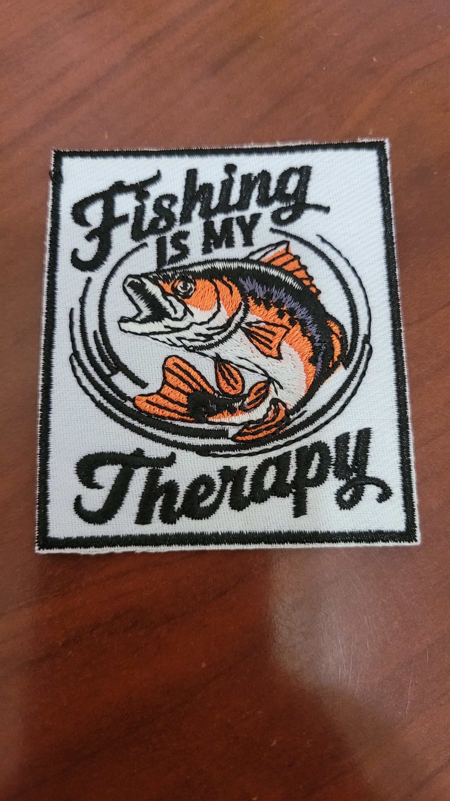 Fishing Is My Therapy Iron-On Patch - Texas Transfers and Designs