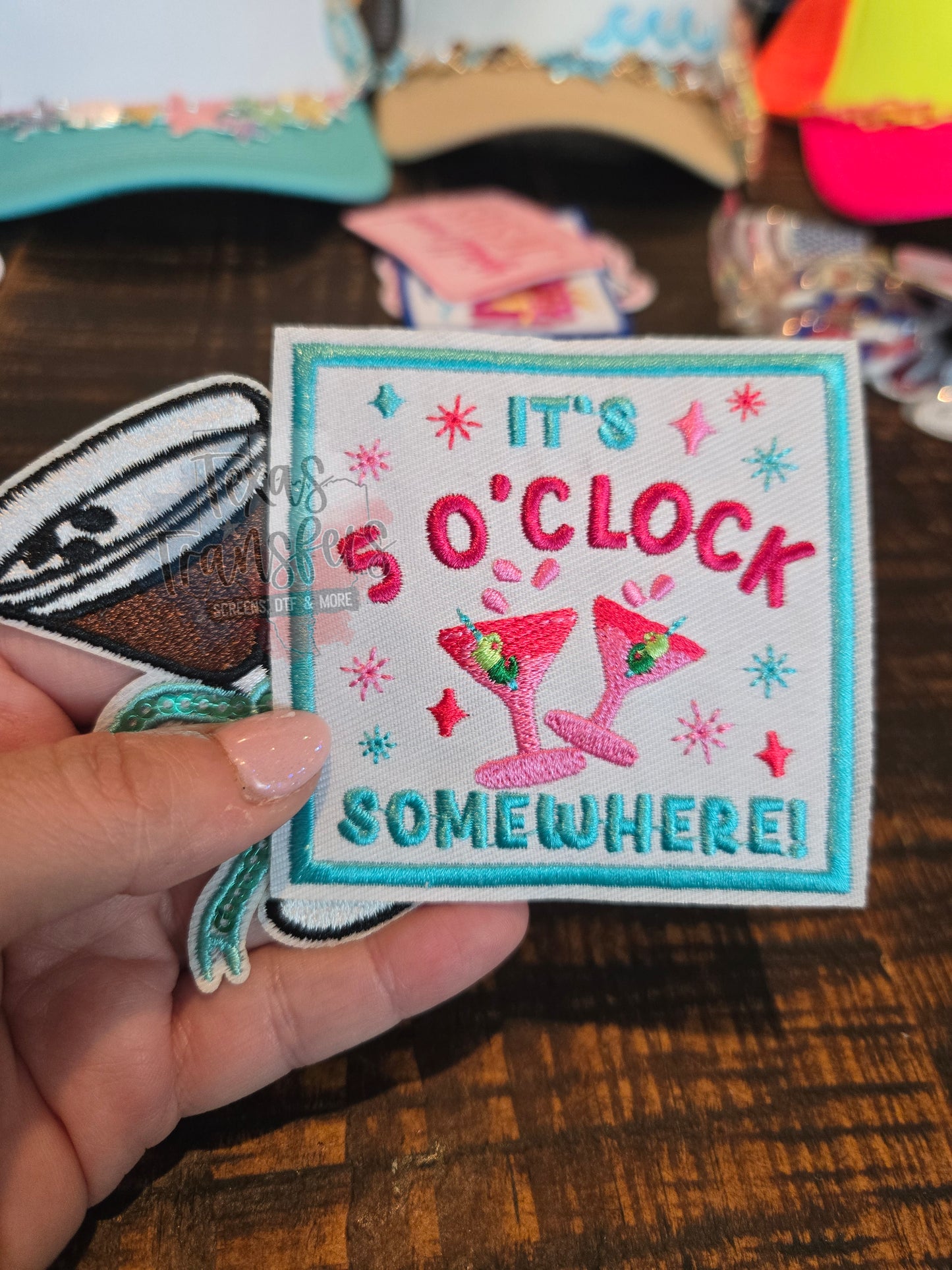 It's 5 O'Clock Somewhere Iron-On PATCH - Texas Transfers and Designs