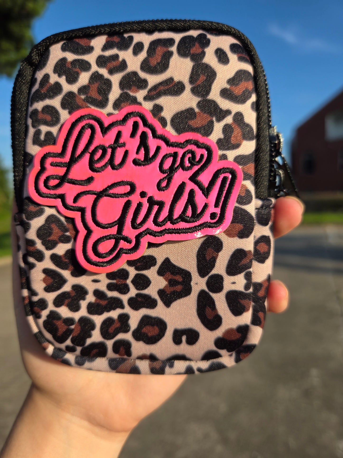 Let's Go Girls Hot Pink Holographic Iron-On PATCH - Texas Transfers and Designs