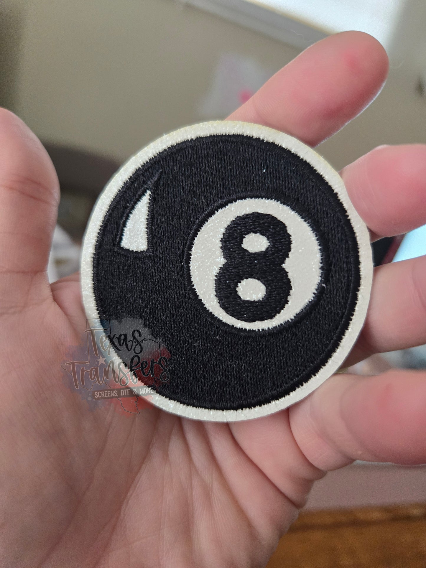 Glitter 8 Ball Iron-On PATCH - Texas Transfers and Designs