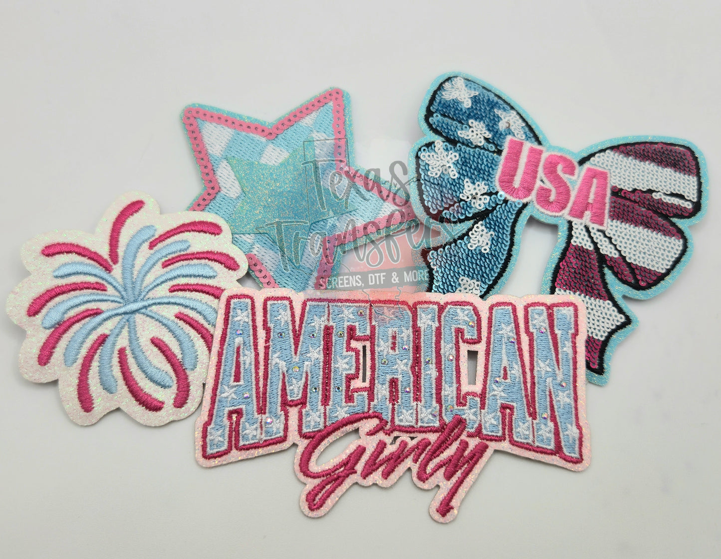 USA Girly Iron-On PATCH