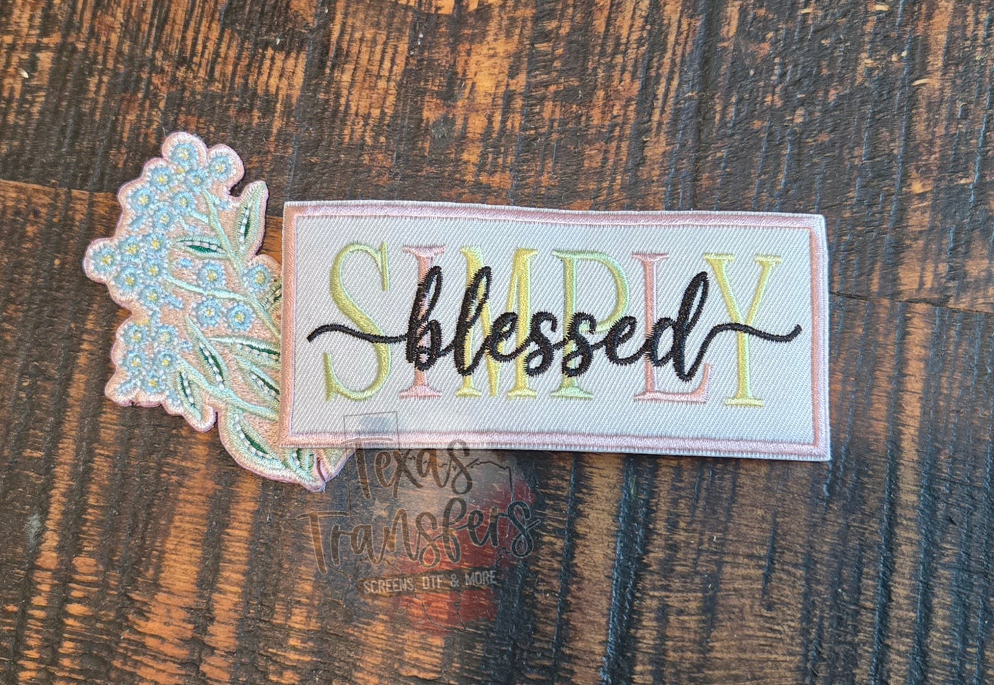 Dainty Light Blue Flowers Iron-On PATCH - Texas Transfers and Designs