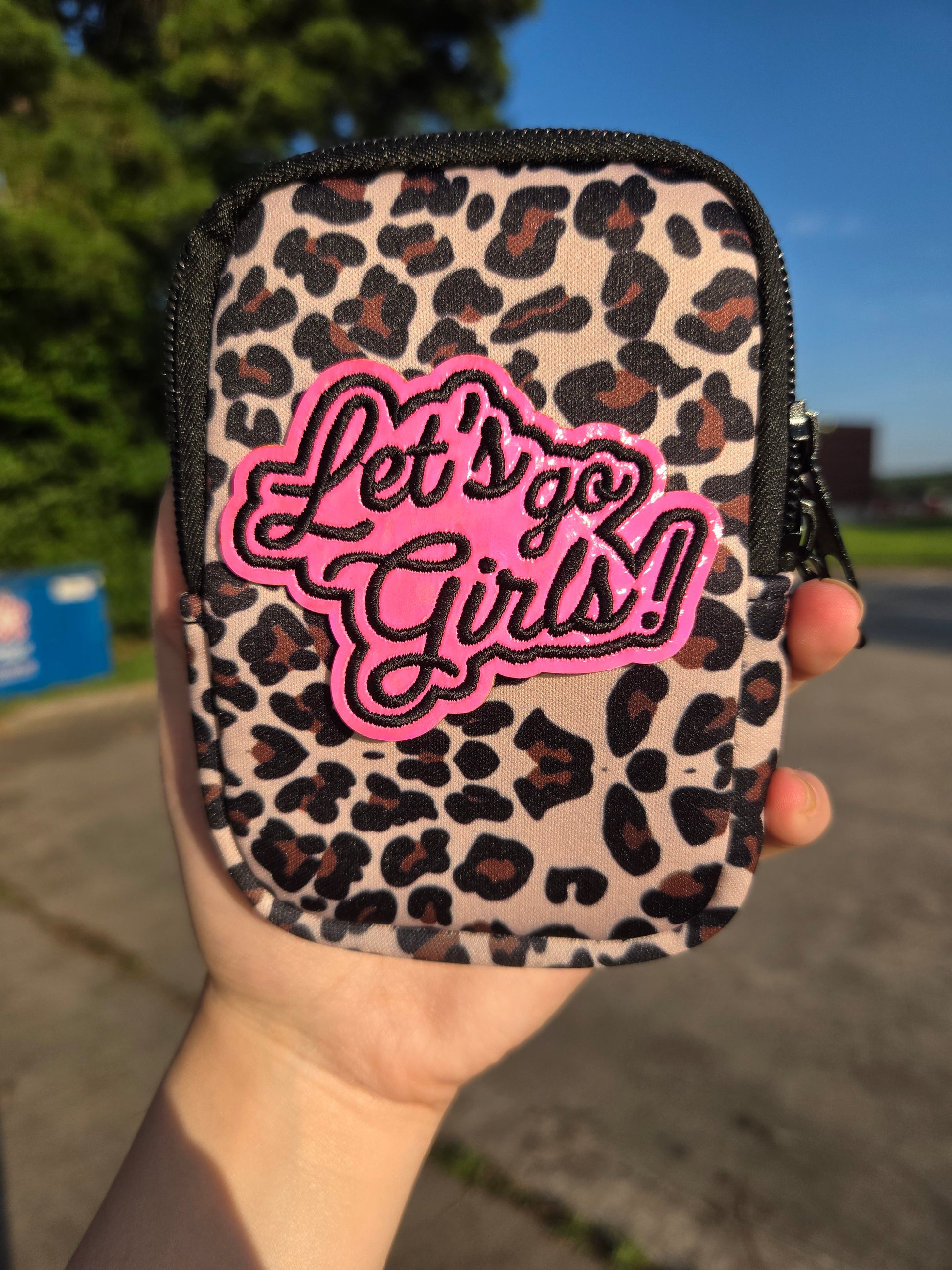 Let's Go Girls Hot Pink Holographic Iron-On PATCH - Texas Transfers and Designs