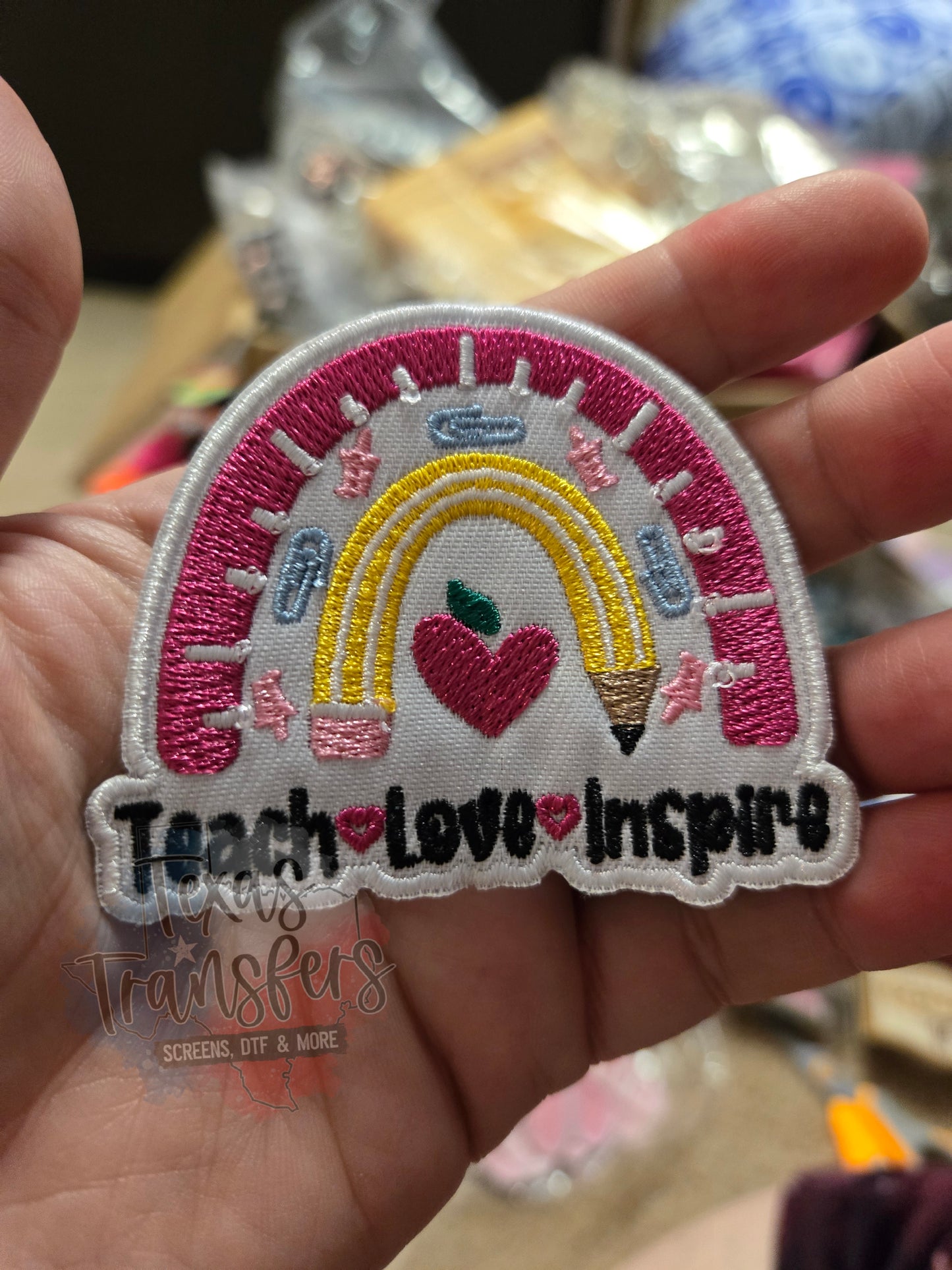Teach Inspire Rainbow Iron-On Patch - Texas Transfers and Designs