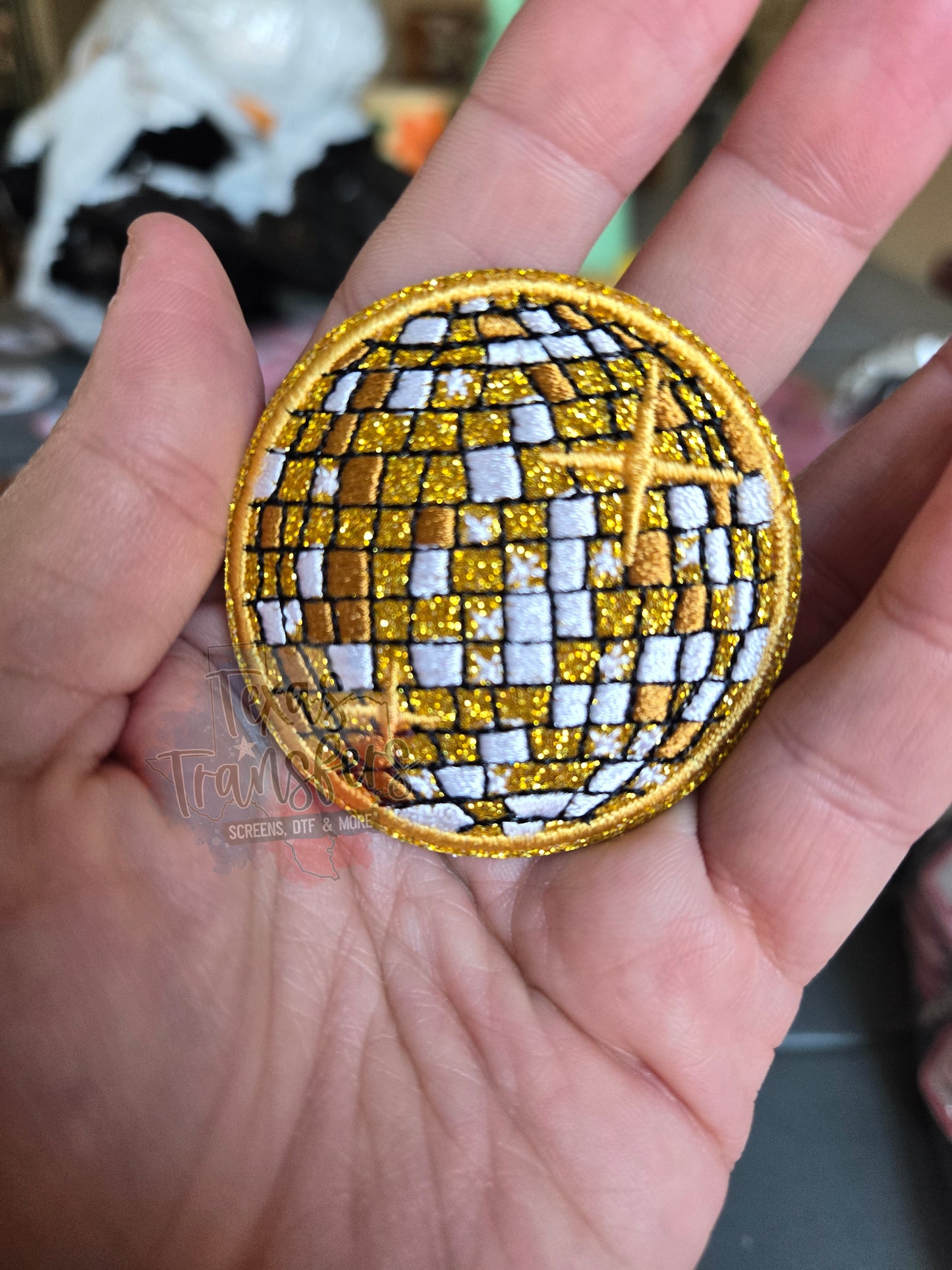 Disco Ball Iron-On PATCH (Multiple Options) - Texas Transfers and Designs