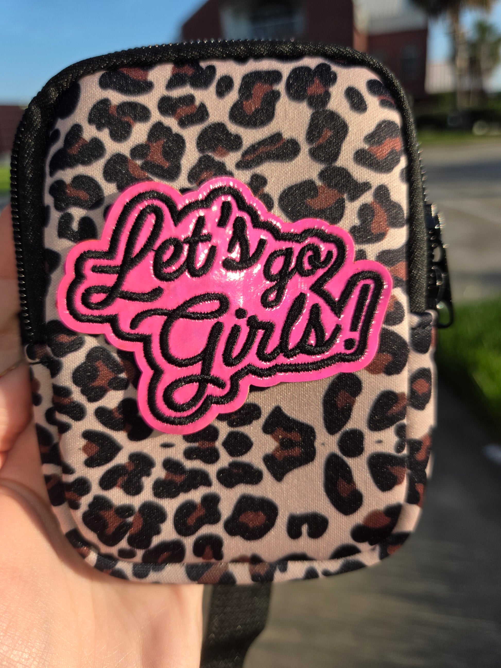 Let's Go Girls Hot Pink Holographic Iron-On PATCH - Texas Transfers and Designs