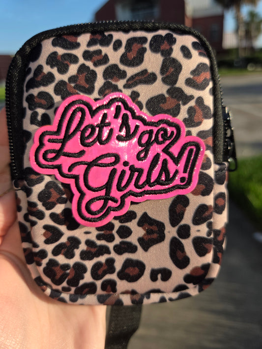 Let's Go Girls Hot Pink Holographic Iron-On PATCH - Texas Transfers and Designs