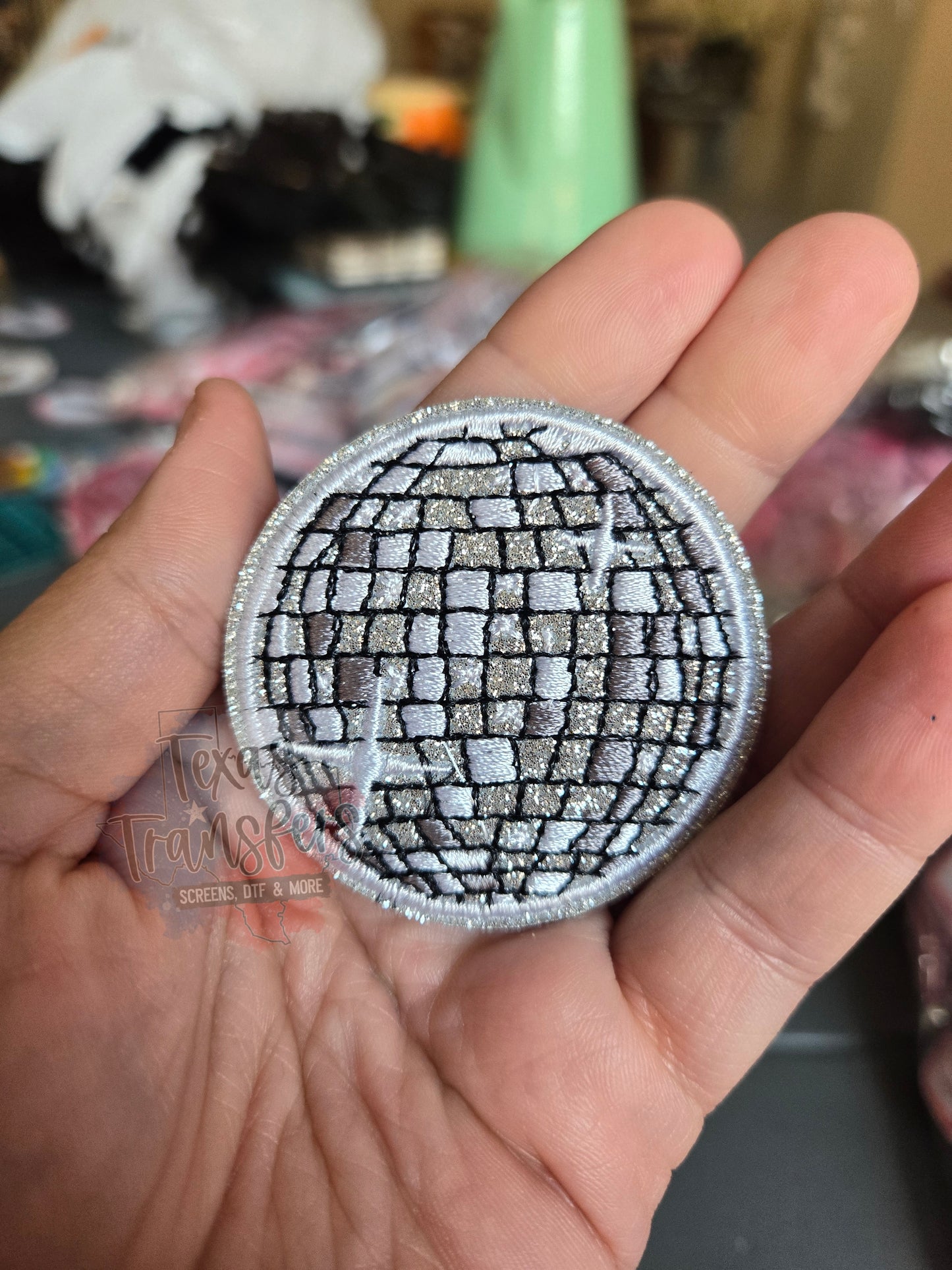 Disco Ball Iron-On PATCH (Multiple Options) - Texas Transfers and Designs