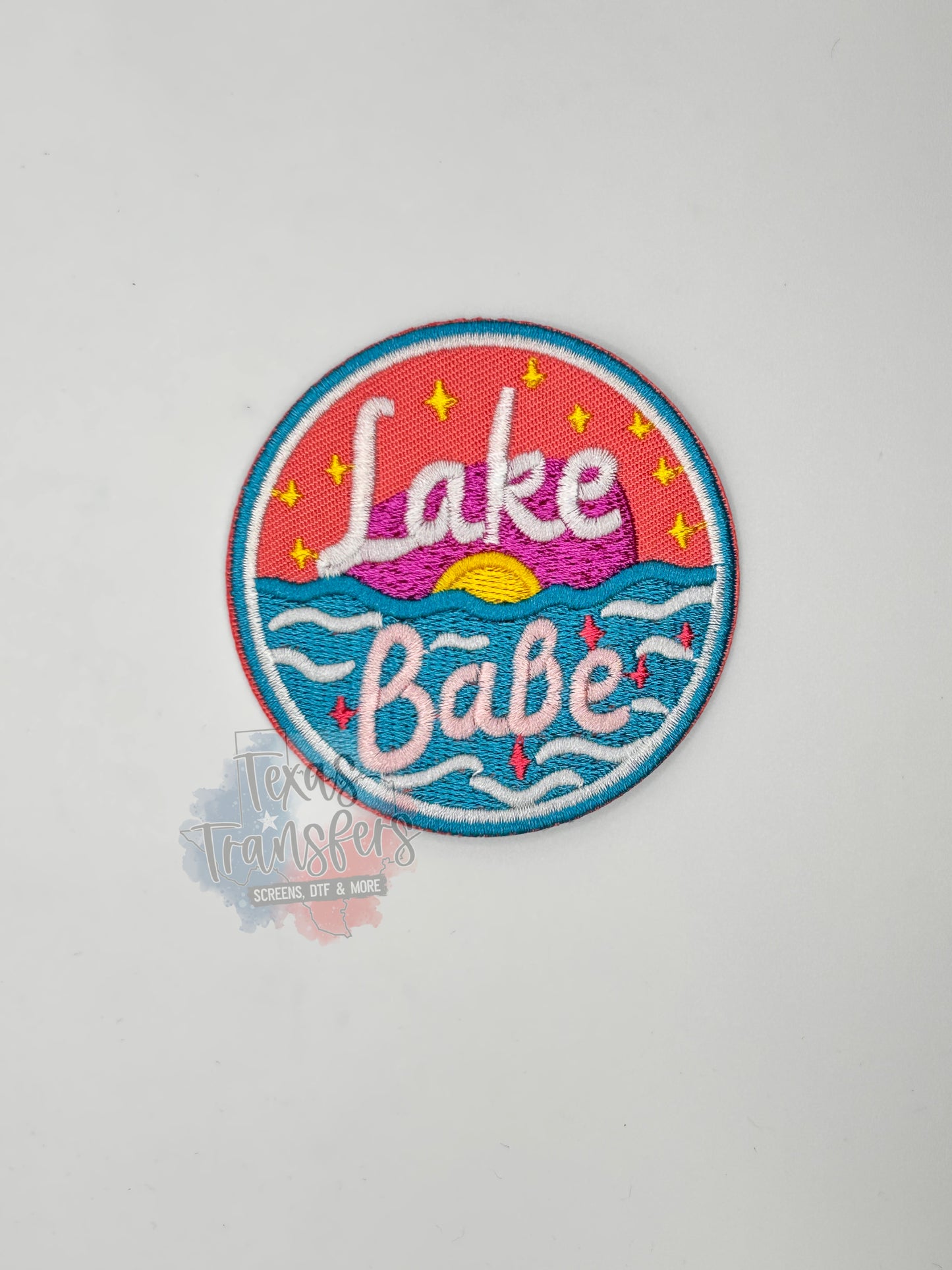 Lake Babe Circle Iron-On PATCH - Texas Transfers and Designs