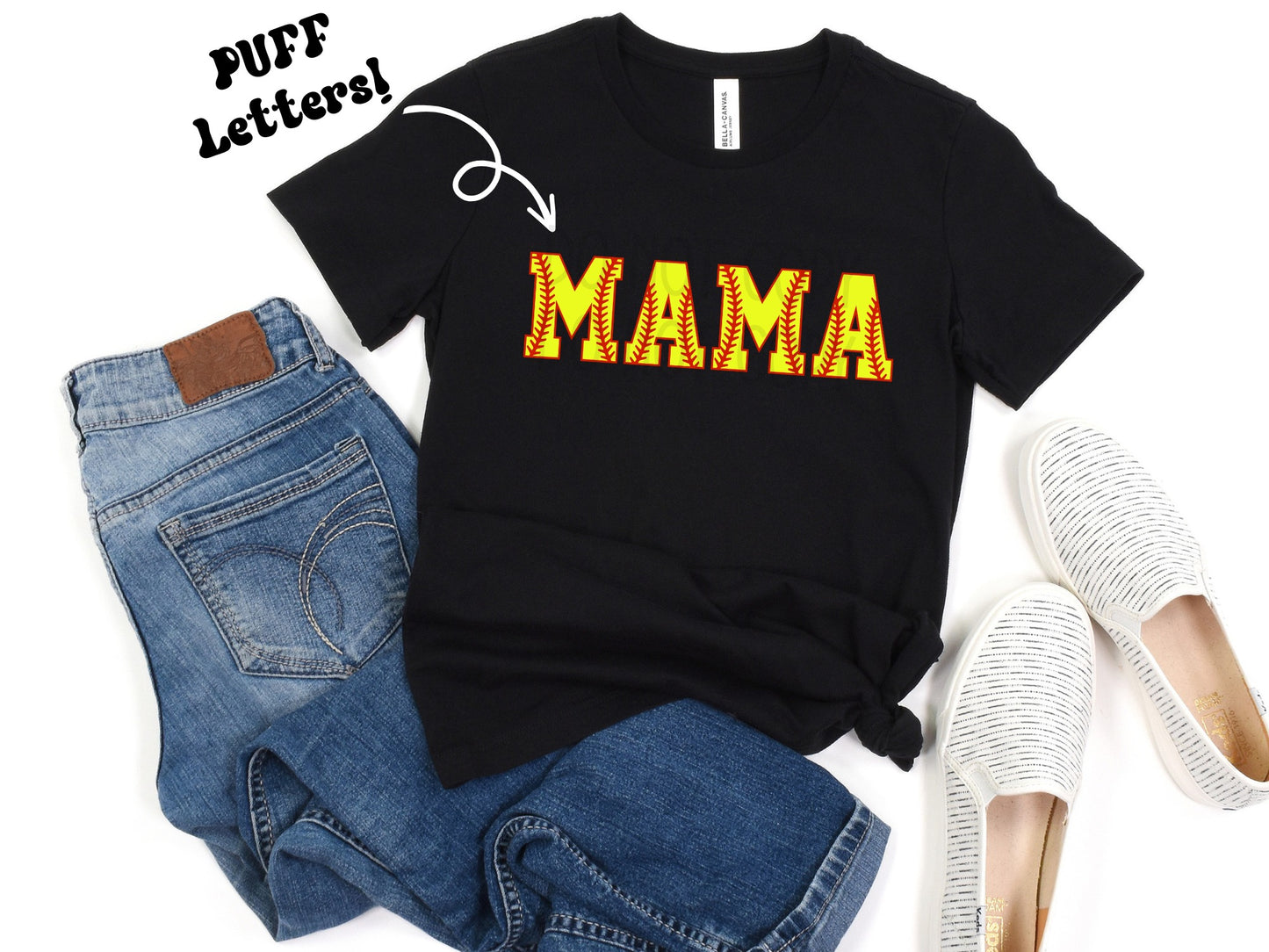 Mama Softball PUFF - Texas Transfers and Designs
