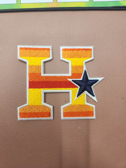 Houston Striped H Iron-On PATCH *EXCLUSIVE*