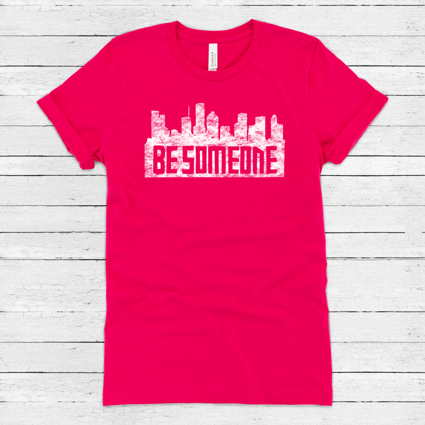 EXCLUSIVE DESIGN - Be Someone Houston Skyline WHITE - Texas Transfers and Designs