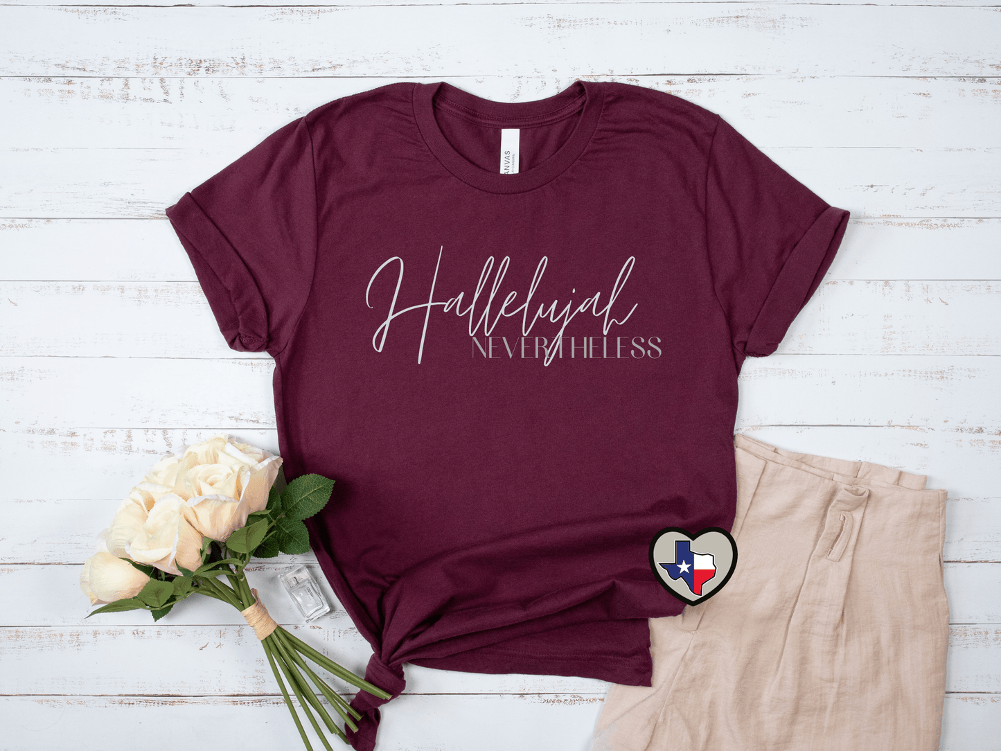 Hallelujah Nevertheless - Metallic Silver - Texas Transfers and Designs
