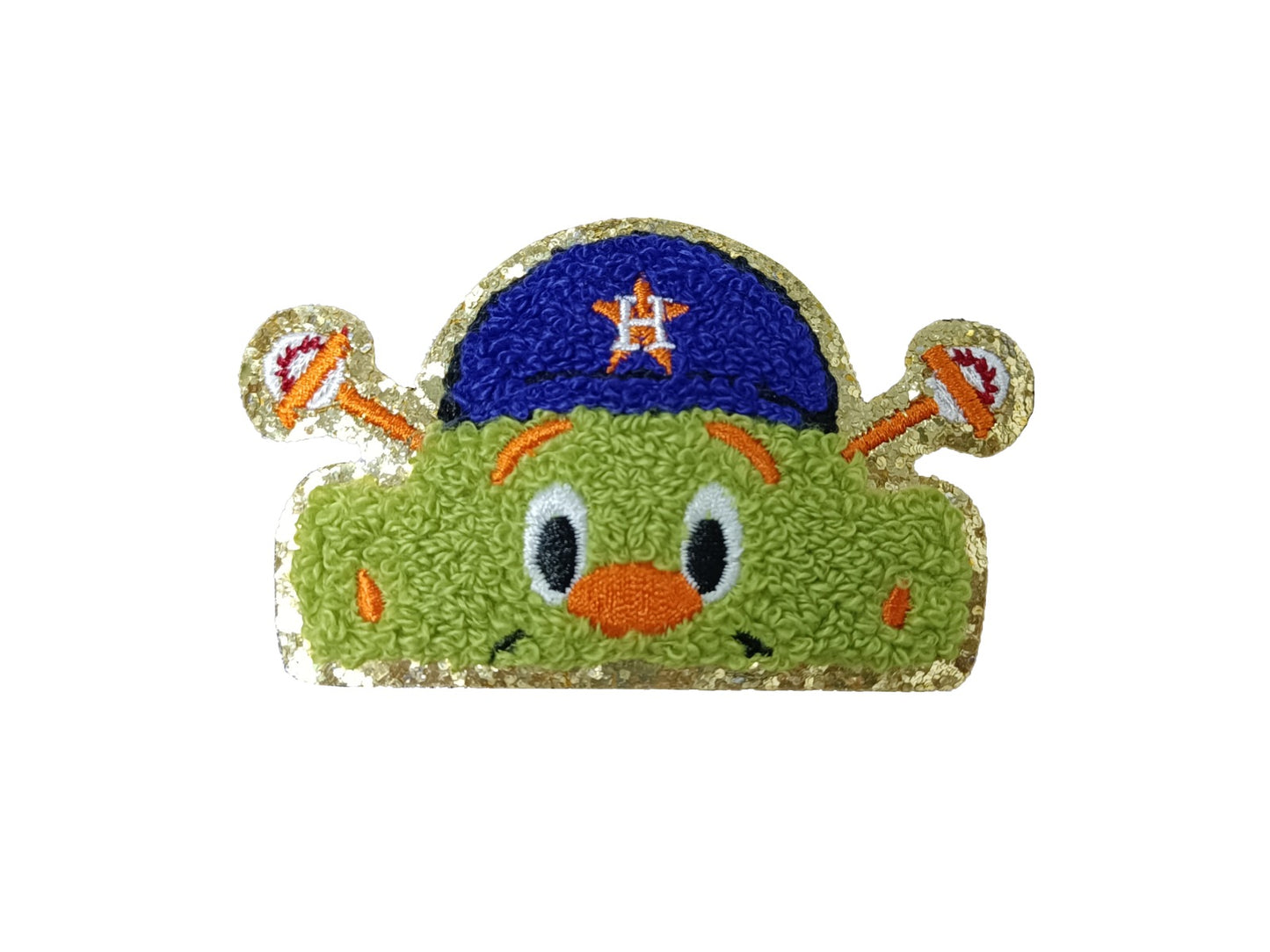 Baseball Alien Chenille/Embroidered Iron-On PATCH - Texas Transfers and Designs