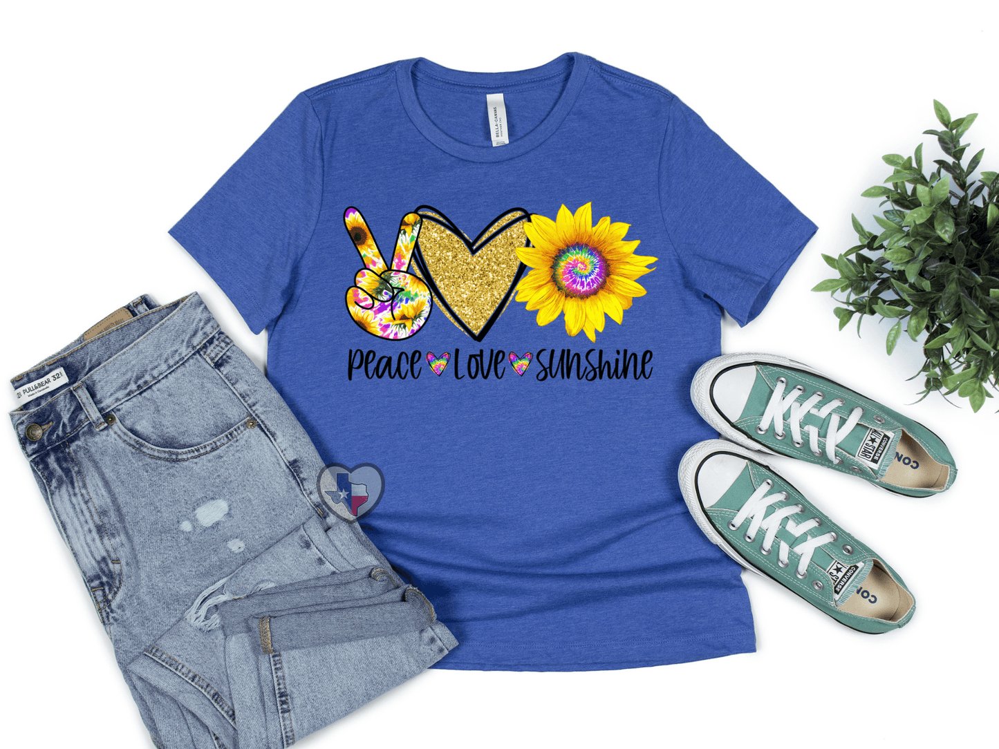 Peace Love Sunshine HIGH HEAT - Texas Transfers and Designs