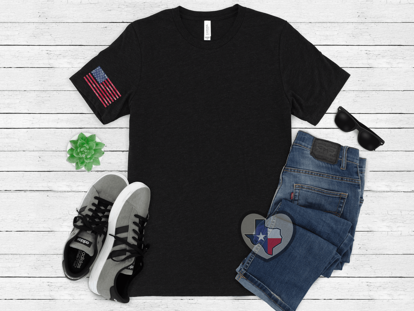 Distressed American Flag Pocket/Sleeve HIGH HEAT - Texas Transfers and Designs