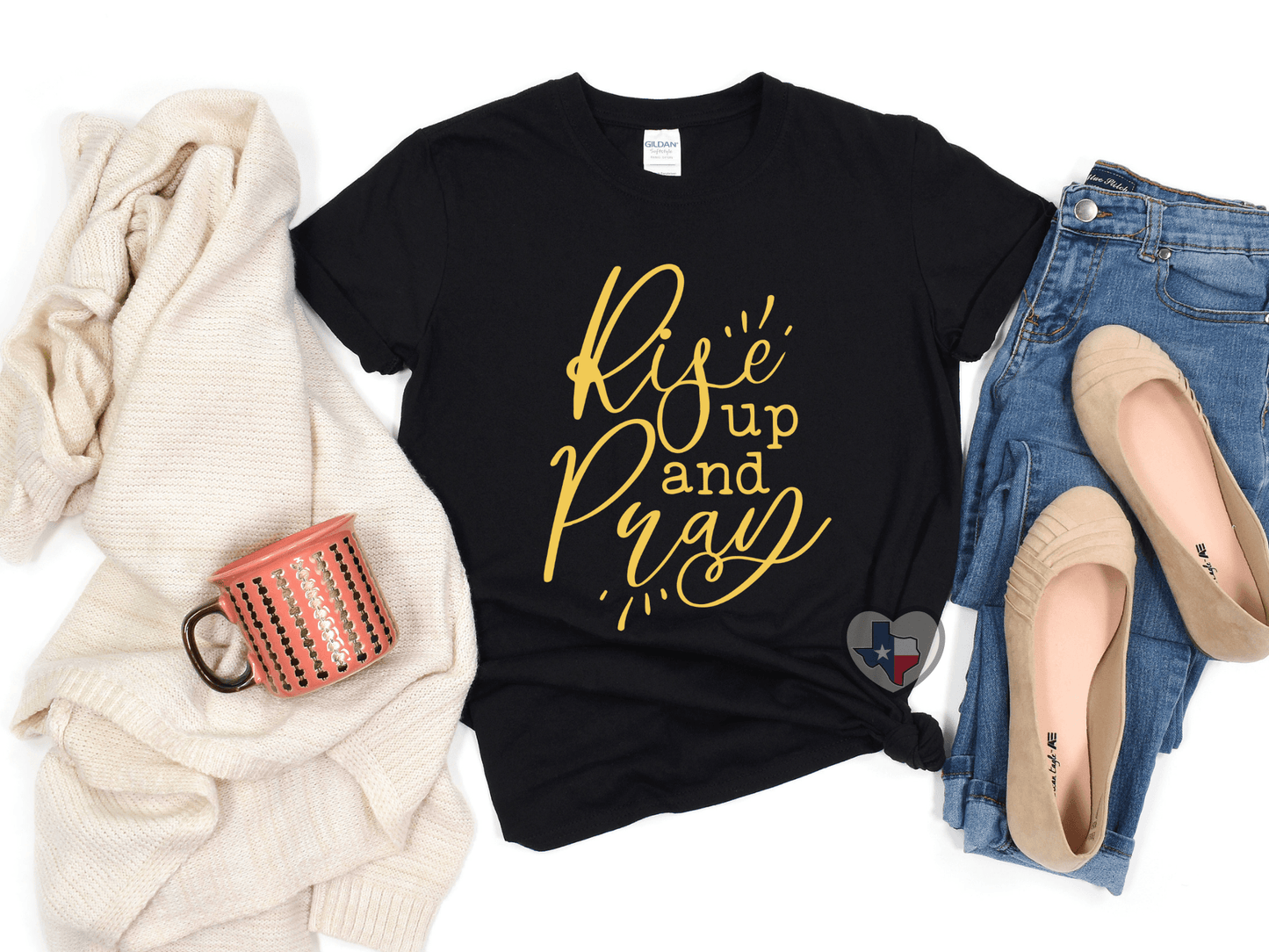 Rise Up & Pray (Yellow Gold) - Texas Transfers and Designs