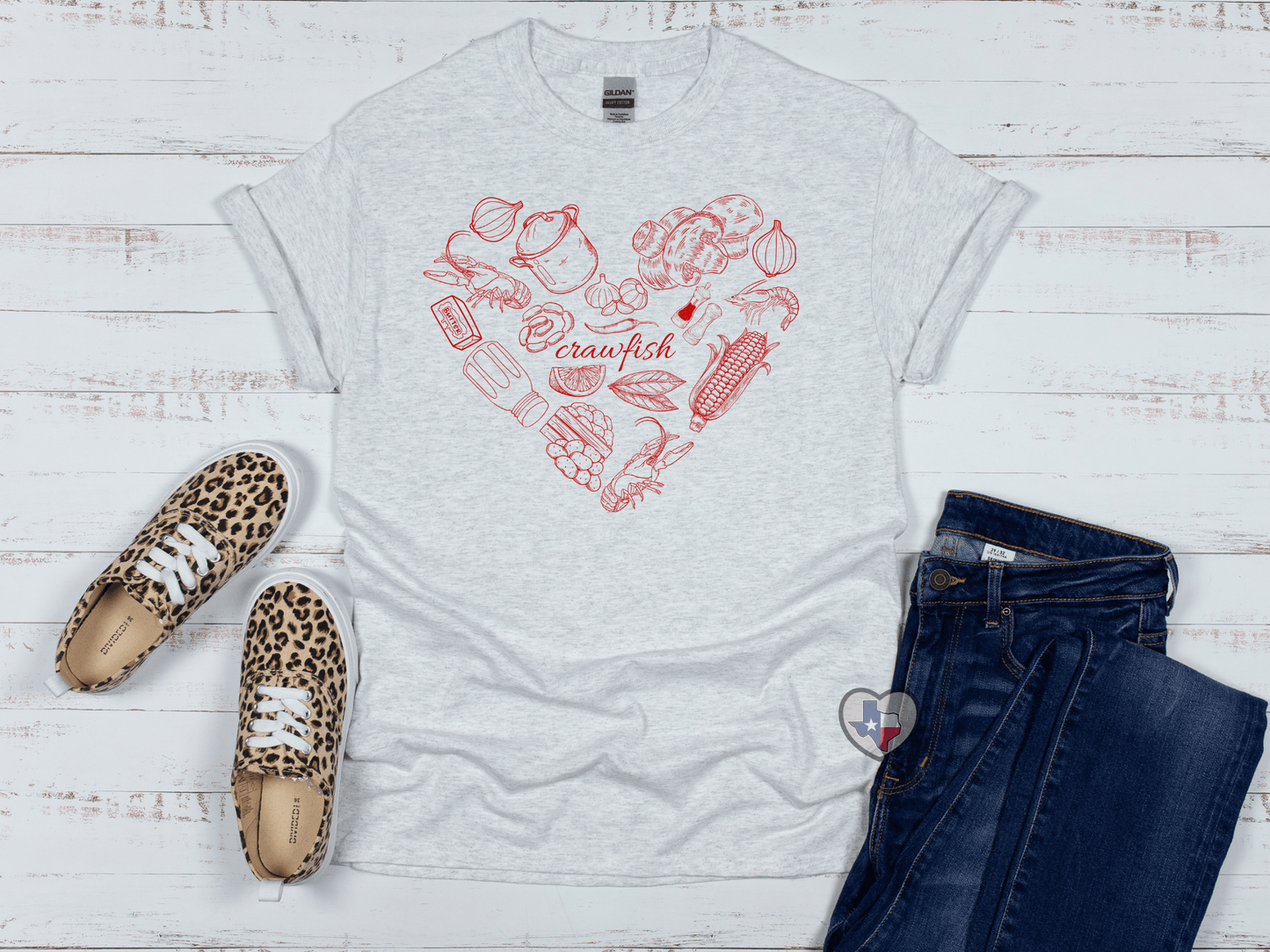 Crawfish Heart (Red) *EXCLUSIVE* - Texas Transfers and Designs