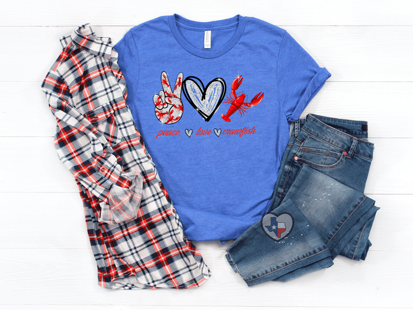 Peace Love Crawfish HIGH HEAT - Texas Transfers and Designs
