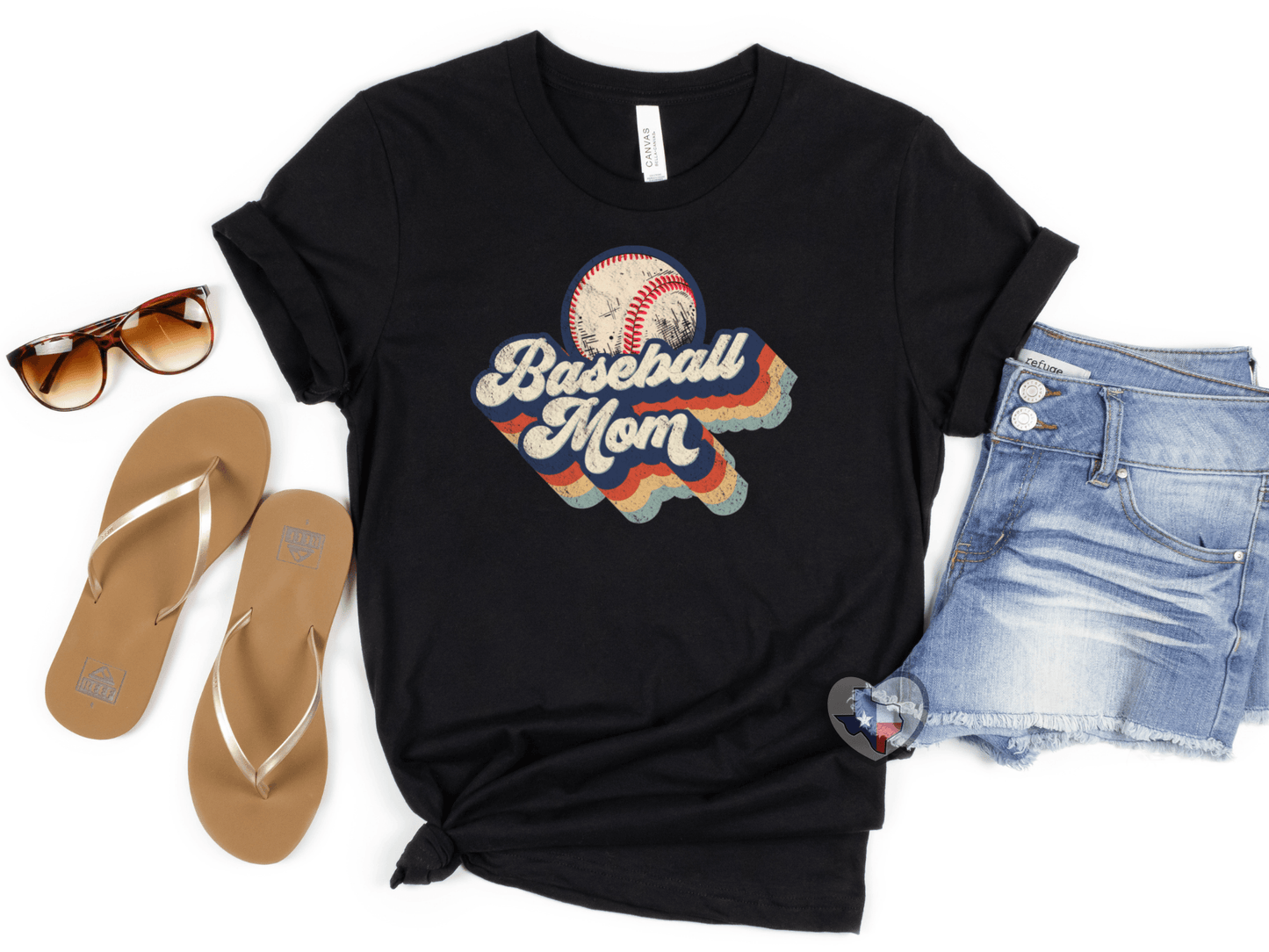 Baseball Mom Retro HIGH HEAT - Texas Transfers and Designs