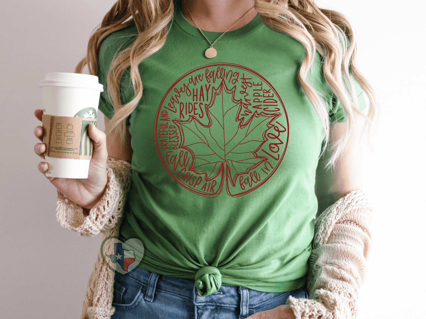 Leaf Word Art (BURGUNDY) - Texas Transfers and Designs