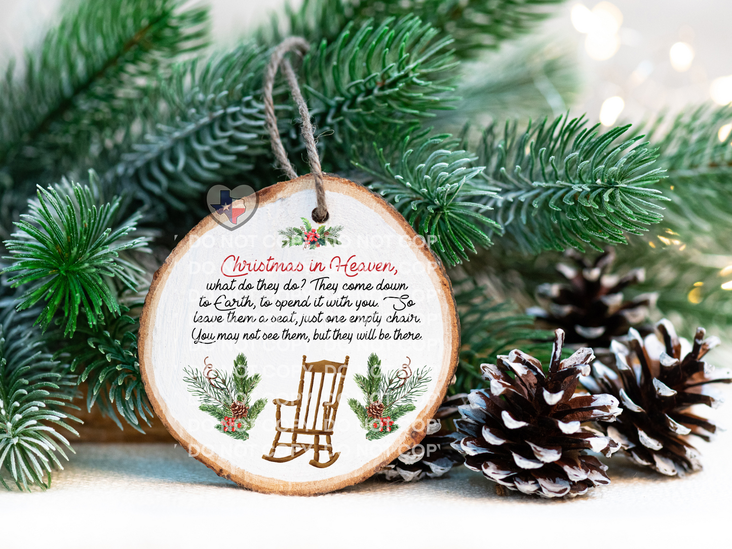 Christmas in Heaven Ornaments DTF - Texas Transfers and Designs