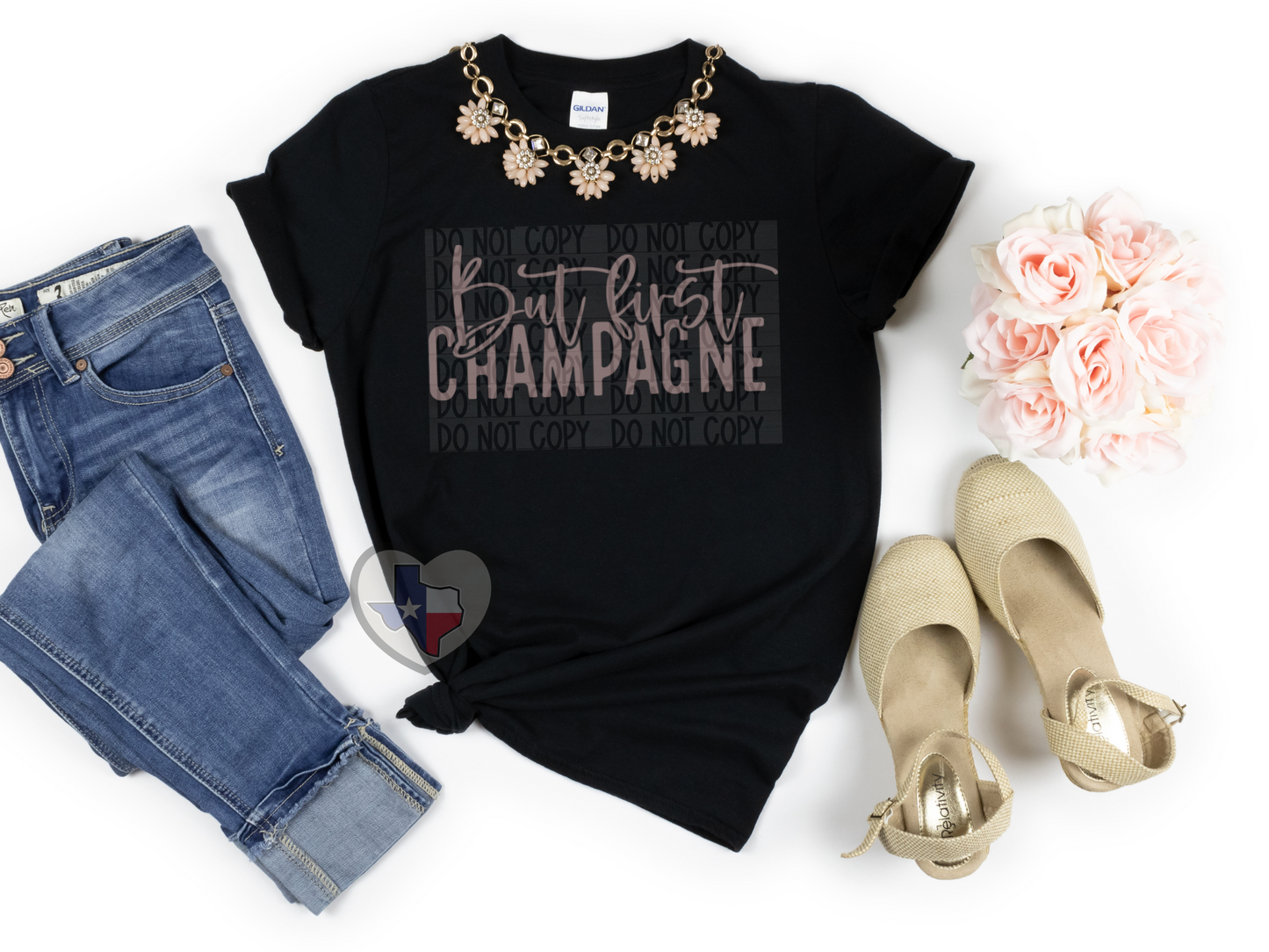 But First Champagne (Metallic Rose Gold)