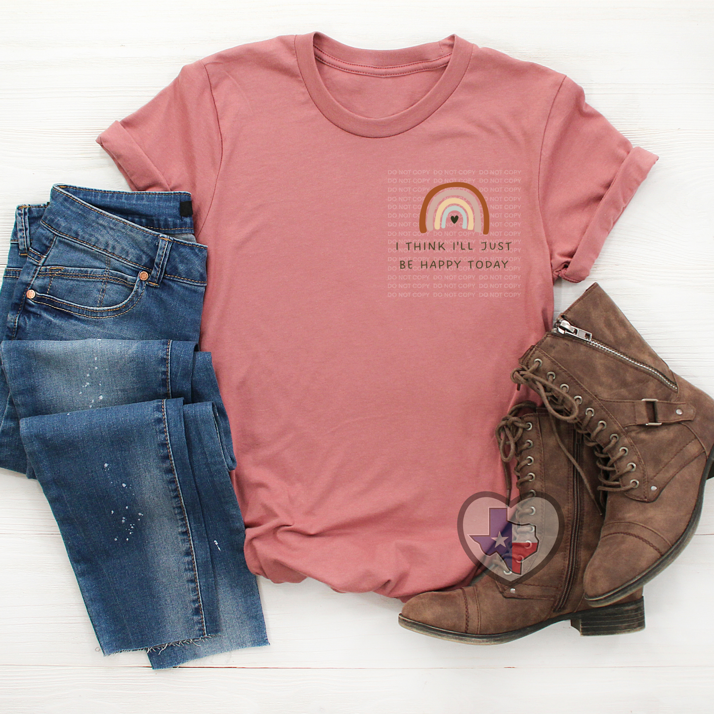 Just Be Happy Rainbow DTF - Texas Transfers and Designs
