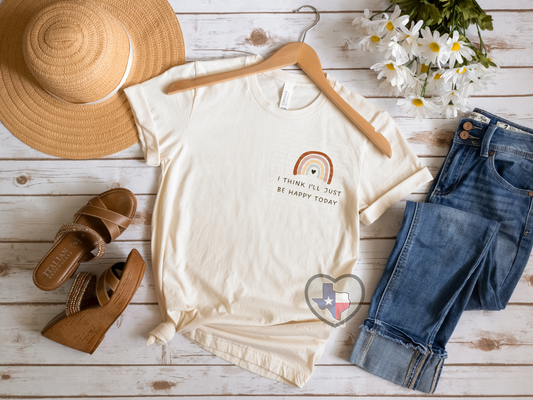 Just Be Happy Rainbow DTF - Texas Transfers and Designs